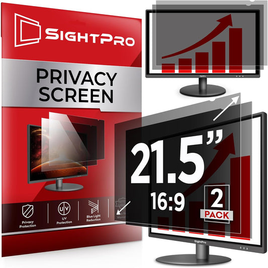 SightPro 23.8 Inch 16:9 [2 Pack] Computer Privacy Screen Filter for Monitor - Privacy Shield and Anti-Glare Protector