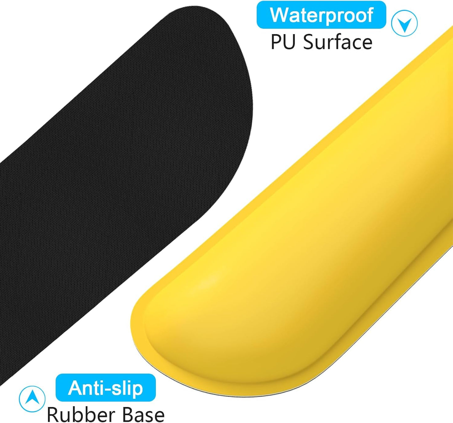 Dapesuom Mouse Wrist Rest, Ergonomic Memory Foam Mouse Wrist for Computer Desk Mats Support, PU Leather Hand Rest Pad Cushion for Gaming, Laptop, Men, Women, Pain Relief & Easy Typing, Black