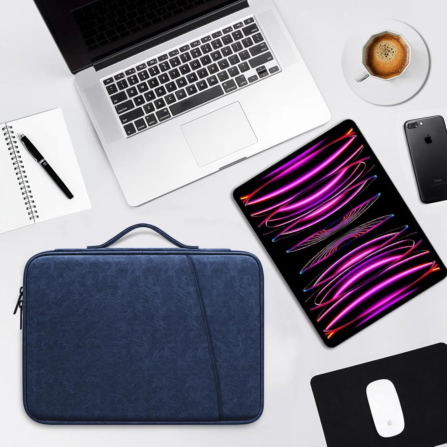 DTTO 9-11 Inch Tablet Sleeve Bag for iPad A16, iPad Air 11-inch M3 M2 / Air 5/4th Gen 10.9", iPad Pro 11 M4, iPad 10/9/8/7th Gen, Galaxy Tab A9+, Waterproof Travel Bag, Pink