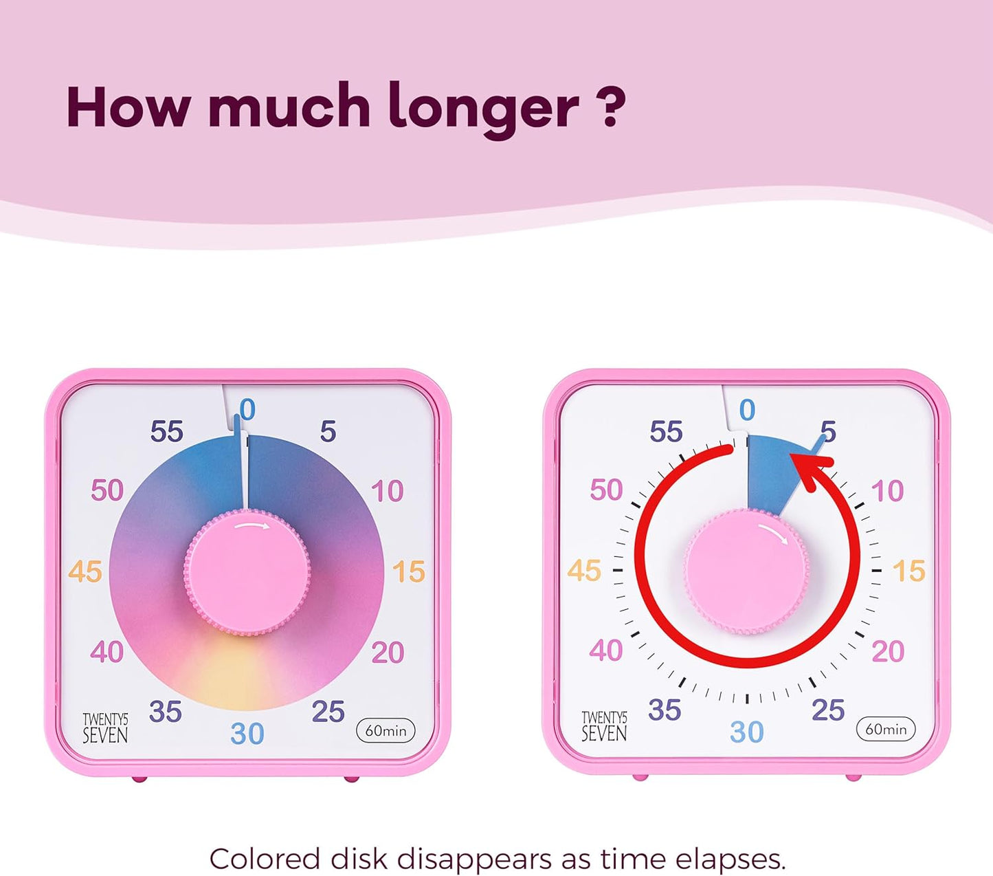 Visual Timer 7.5 inch; 60 Minute 1 Hour Countdown Timer for Kids Classroom Teaching Tool Home Office Meeting, Mechanical Countdown Clock for Exam Time Management Magnetic, Sky Blue with Colorful Disc