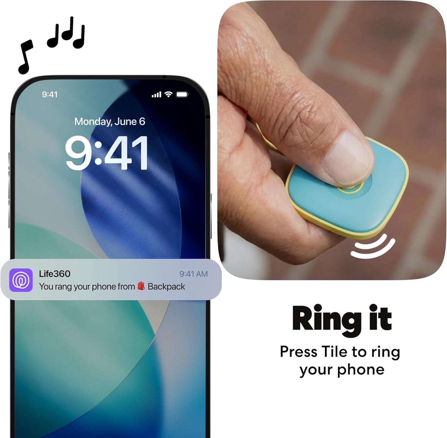 Life360 Tile - Bluetooth Tracker, Keys Finder and Item Locator for Keys, Bags and More. Phone Finder. Both iOS and Android Compatible. 2-Pack (Black/White)