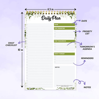 Decorably 52 Sheets Nude Pink Undated Daily to Do List Notepad, 6.5x10in Spring-Bound Easy Tear-Off Design, with Priorities, Checklist, Agenda, Reminders, Notes - Home, School, Office