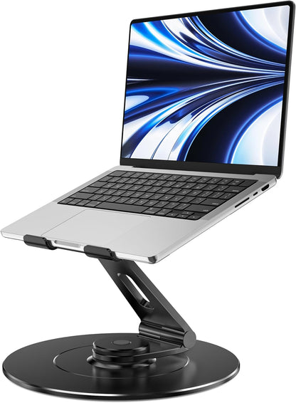 LOXP Adjustable Laptop Stand for Desk, Metal Foldable Laptop Riser Holder, Portable Ventilated Cooling Desk Book Shelf, Ergonomic Computer Notebook Stand Compatible with 10-15.6" Laptops