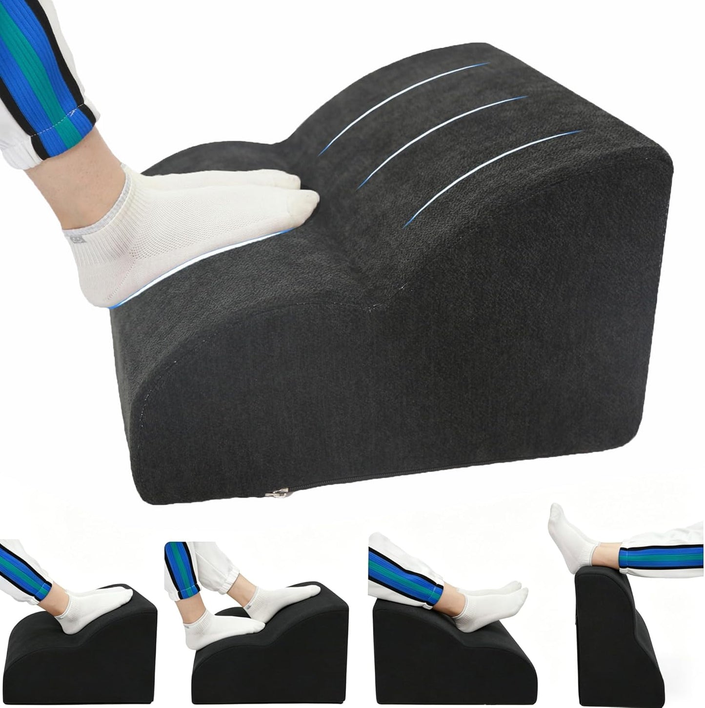 Foot Rest for Under Desk at Work.Multifunctional 3-Tier Foot Stool,with Washable Footrest.for Under Desk,Office Chair Gaming Chair & Sofa,Leg Elevation Pillow,Supports Posture-Brown