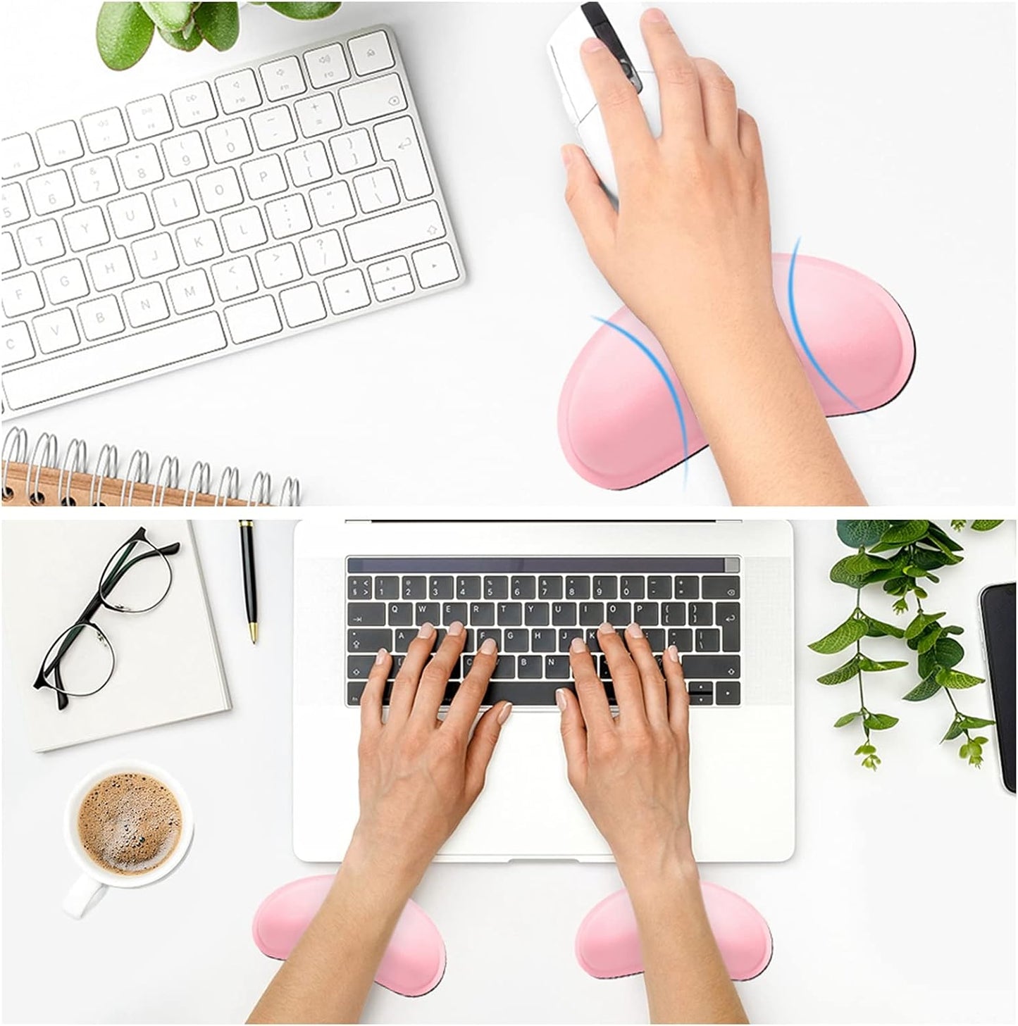Dapesuom Mouse Wrist Rest, Ergonomic Memory Foam Mouse Wrist for Computer Desk Mats Support, PU Leather Hand Rest Pad Cushion for Gaming, Laptop, Men, Women, Pain Relief & Easy Typing, Black