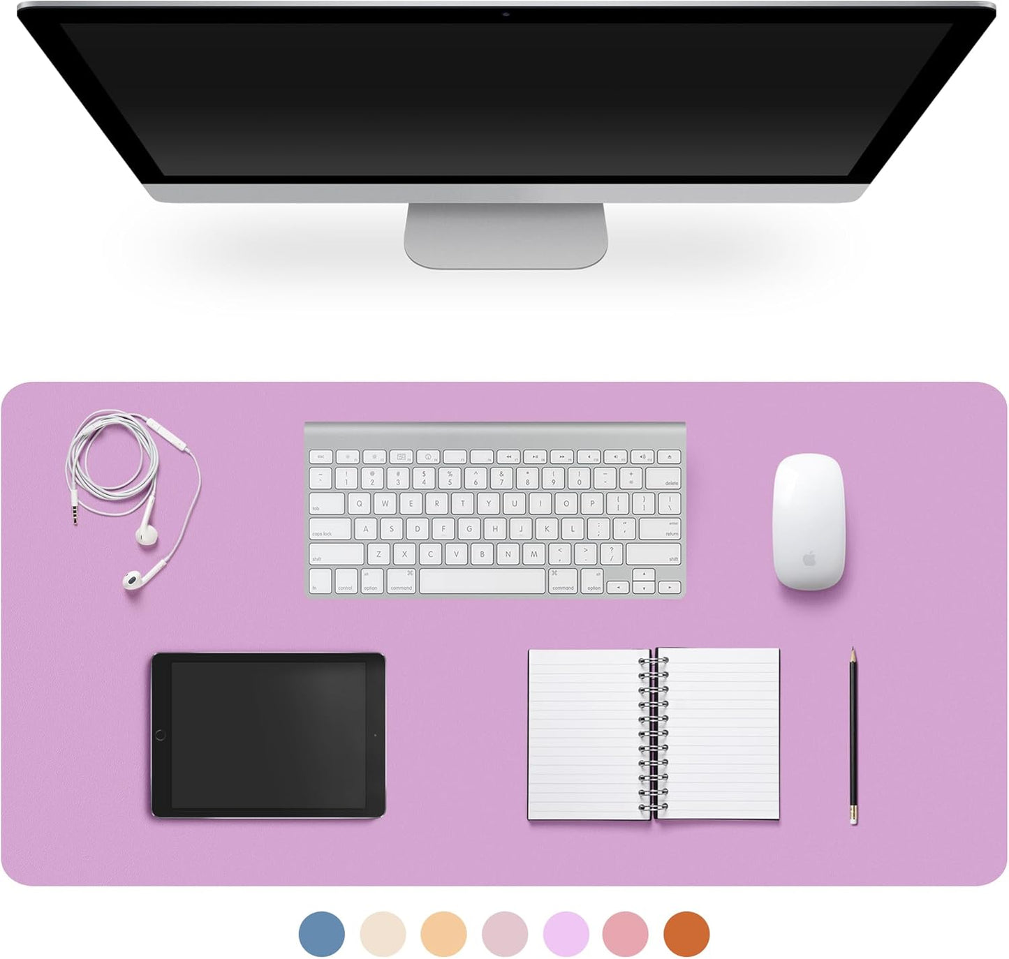 Leather Desk Pad Protector,Non-Slip Desk Pad,on-Slip PU Leather Large Mouse Pad,Easy Clean Desk Protecor Mat,Writing Pad for Office Work/Home/Decor(Black, 23.6" x 13.7")