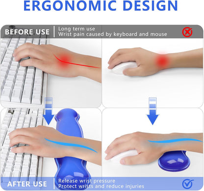 Gel Cloud Keyboard and Mouse Wrist Rest, Cute Wrist Support and Arm Support Keyboard Rest for Keyboard and Mouse Typing Pain Relief，Suitable for Office/Computer/Laptop/Gaming（White）