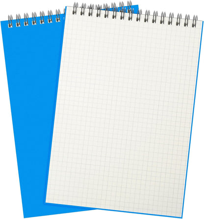 Engrowtic 6 Pack Graph Paper Spiral Notepad A5 Top Wirebound Notepad Grid Notebook Steno Pad Memo Notebook Grid Paper 140 Pages for Writing Sketching Drawing Office Supply (Black)