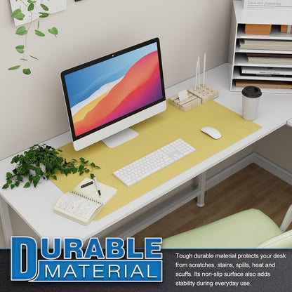 K KNODEL Large Office Leather Desk Mat, Mouse and Keyboard Pad, Computer and Laptop Mat, Desktop Protector and Cover, Writing Pad and Blotter (31.5"x15.7", Black)