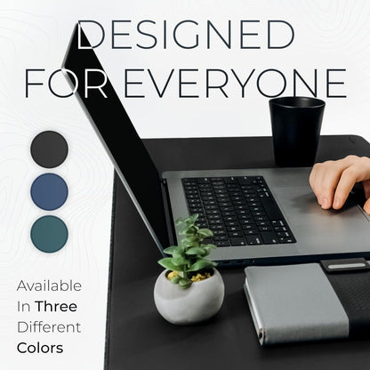 Nordik Felt and Leather Desk Mat - Willow Haze Sage - 35x17 Inch Felt and Vegan Leather Desk Blotter with Document Hideaway - Large Computer Mats for Desktop - Ideal Keyboard Mat for Office and Home