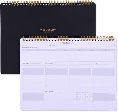 Sunday Start Weekly Planner with Habit Tracker - 8.5×11" Professional Productivity Tools to Organize Your Daily Tasks, Goals, Projects - Dashboard Desk Pad - ADHD To-Do List Notepad