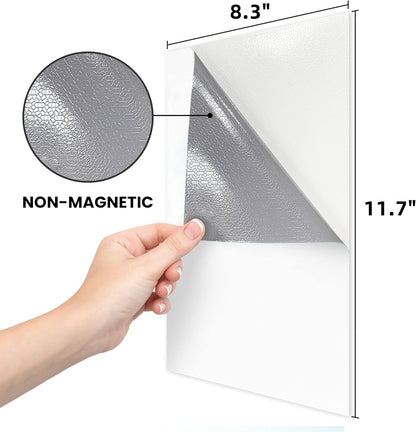 Dry Erase Board Sticker- Whiteboard Stickers-8.27''x11.69'' Removable Dry Erase Sheets- Fridge Dry Erase Paper for Wall/Desk/Refrigerator/Door/Locker/Home/Office/Classroom (White-2Pcs)