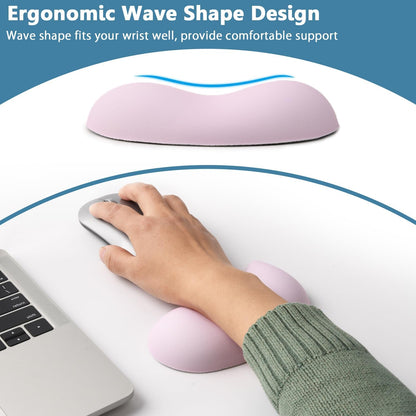 Ergonomic Mouse Wrist Rest Pad, Small Gel Mouse Keyboard Support Cushion Non-Slip Base, for Easy Typing and Wrist Pain Relief Office Computer, Laptop, PC Gaming (Blue)