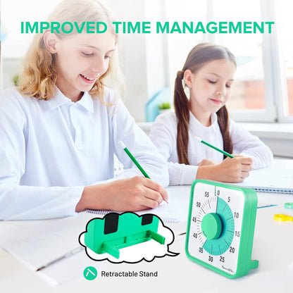 Secura Home 60-Minute Visual Timer, 7.5 Inch Oversize Countdown Timer Clock for Kids and Adults, Durable Mechanical Time Management Tool with Magnetic Backing （Dark Green）