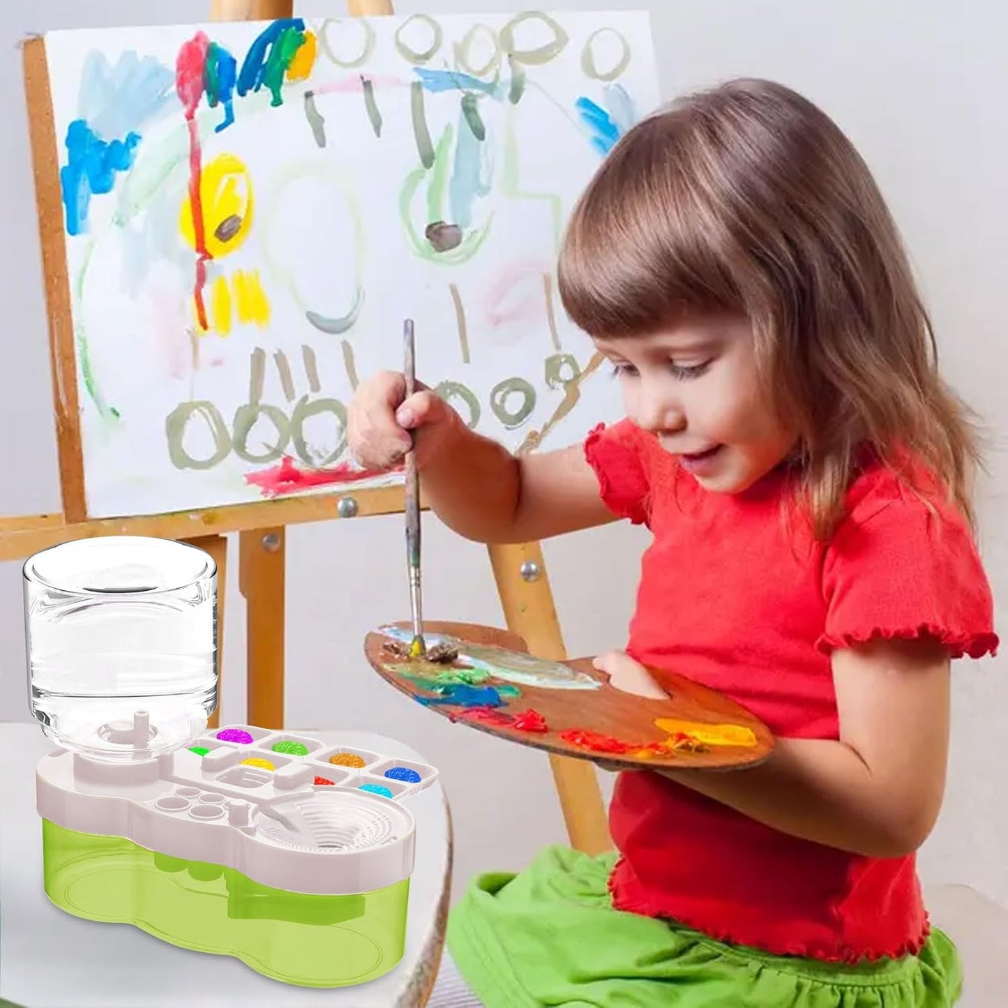 Paint Brush Cleaner, Multifunctional Acrylic Face Paint Brush Washing Station Brush Water Cup for All Purpose Oil Watercolor Painting Artist Professional Kit,Gift Art Supplies for Kid Adult