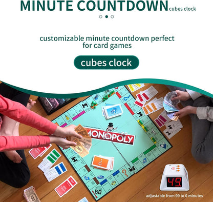 GANXIN Poker Shot Clock, Seconds Countdown Timer for Poker/Casino/Chess Tournament,20/30 Sec and Custom Time,4-Sides Cube Timer (Small,Green)