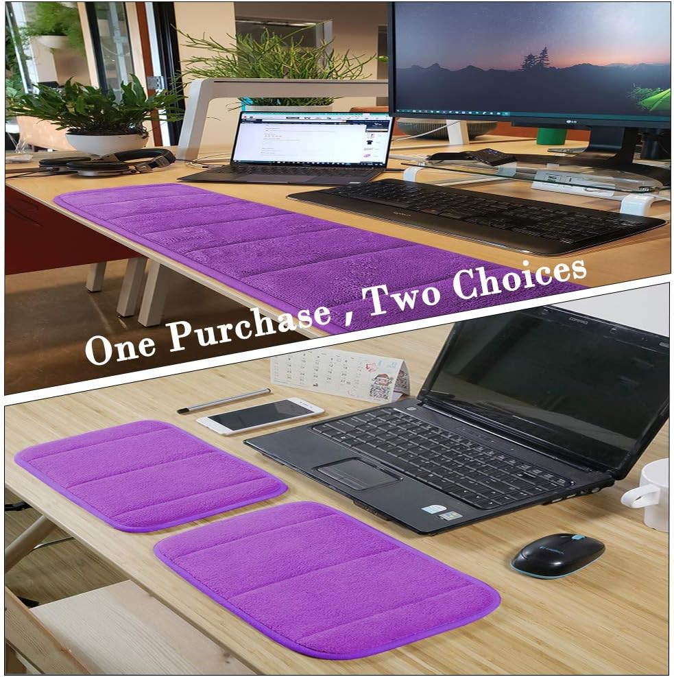 AUHOKY 2 Sets Ergonomic Computer Wrist Pad - Long & Short Size Combination Keyboard Rest Elbow Support Mat for Office, Desktop, Working, Gaming - Memory Foam Relieve Elbow Pain (Brown)