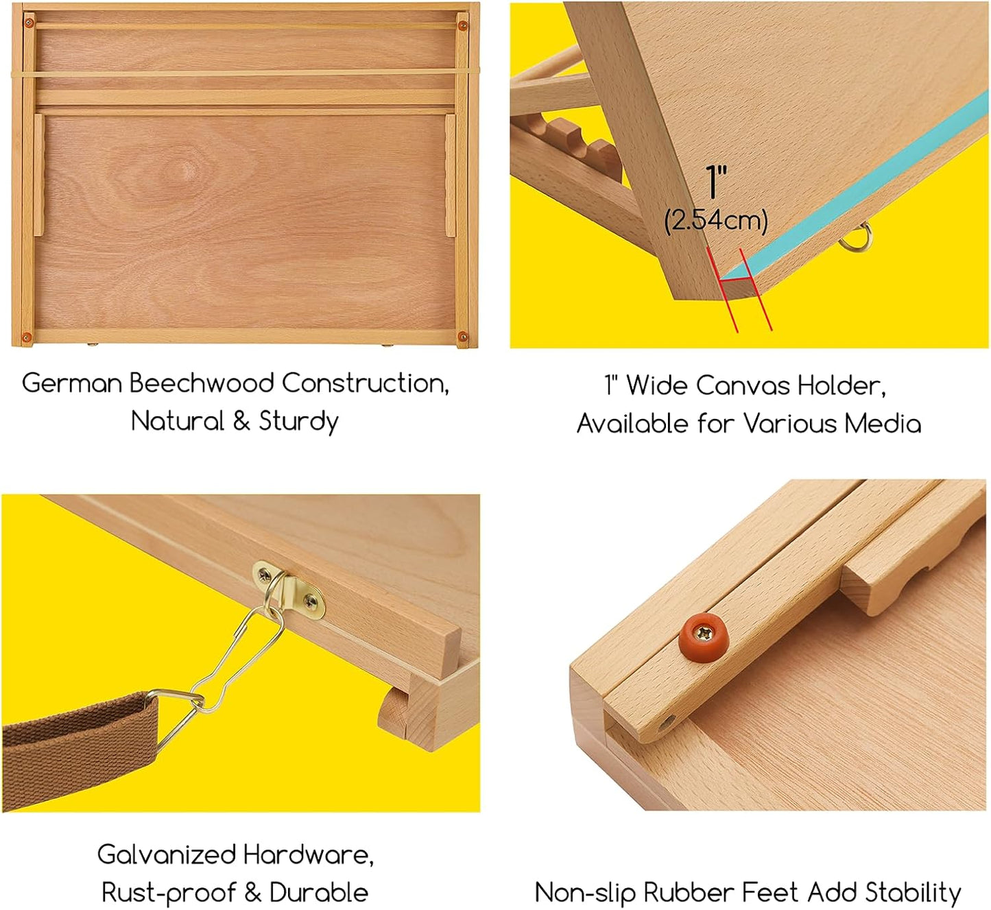 MEEDEN Extra Large(20"x 30") Wooden Tabletop Easel for Painting, 5-Position Adjustable Drawing & Sketching Board, Portable Beechwood Desktop Art Easel Stand for Adults, Artists, Beginners & Student
