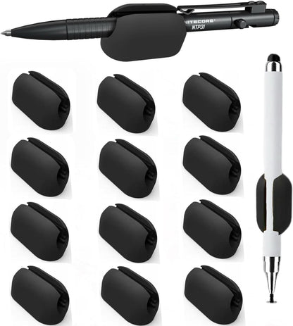 Rgar Pencil Holders,Silicone Pen Holde,Stylus pencil holder, pencil storage，Silicone Pen Holders for Clipboard,Sticky Pen Holder for Desk, Office Teacher Supplies Stylus Holder (black12)