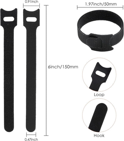 MVYC 120PCS 6 Inch Reusable Cable Ties Wire Ties Cord Organizer Cable Organizer Adjustable Management Black