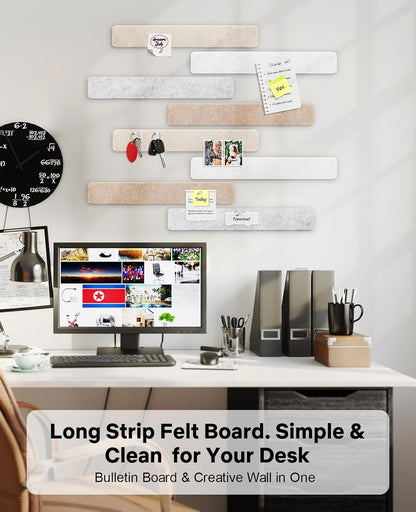 Small Cork Bulletin Board Tiles, Felt Wall Decor and Office Desk Accessories for Vision, Message Center, Picture and Prayer Board, Dorm, Room, Home Office Essentials and Organization(Linen Dusk)