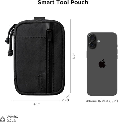 ALPAKA Admin Pouch Pro EDC Organizer - Small Tool Pouch with Smooth Zipper, Weatherproof Storage for Electronics, Cables, Travel Accessories - Black Axogrid 300D Fabric