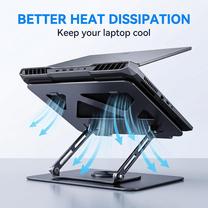 Leeboom Laptop Stand for Desk, Ergonomic Adjustable Aluminum Foldable Portable Computer Stand, Lecterns & Podiums, Fits 10-15.6" MacBook Air Pro HP Lenovo Dell Laptops & Tablets(Silver)