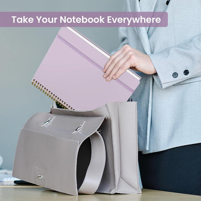 Taja Spiral Lined Notebook, 8.5"x11" Notebooks for Work, Large A4 Journal for Women & Men, College Ruled Journaling Notebook for Writing, Plastic Cover Spiral Journal, Purple