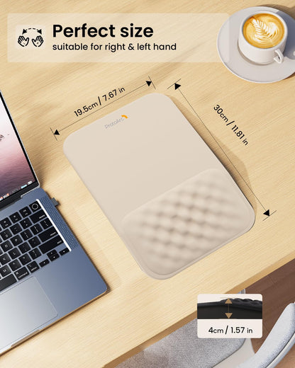 ProtoArc Ergonomic Mouse Pad with Wrist Rest, MP50 Mousepad with Massage Design, Soft Memory Foam and Non-Slip PU Base for Pain Relief, Desk, Home, Office, 12x8 Inches, Black