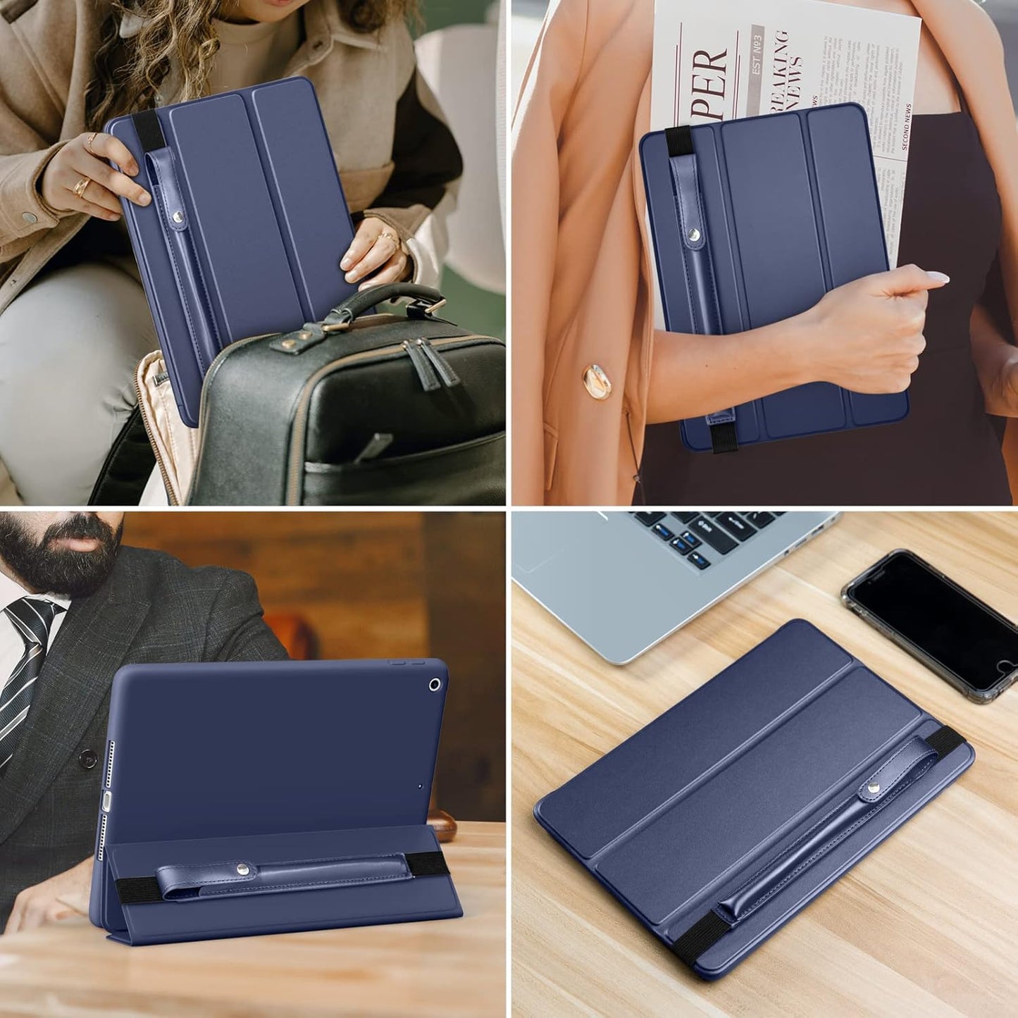 DTTO Pencil Holder for Apple Pencil 2nd & 1st Generation Case, New Apple Pencil Pro & USB-C Sleeve, Ultra-Thin Elastic Stylus Protective Pouch with Adhesive Attached to iPad, Pink Gold