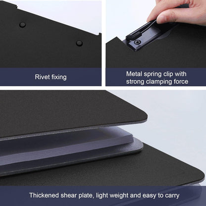 CATOOMUU Clipboard Folder 5 Pack Black Flip Cover Metal Clip, 360° Foldable Writing Board, Frosted PP Letter/A4 Size, Portable File for Office Nurse Teacher Student Contractor Home School
