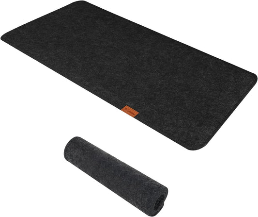 Large Felt Desk Protective Pad, 100X40cm/40''X16''Non-Slip Felt Desk Mat Extended Gaming Mouse Pad Large Desk Pad Protector for Keyboard, Computer, Mouse, Laptop (Dark Grey)