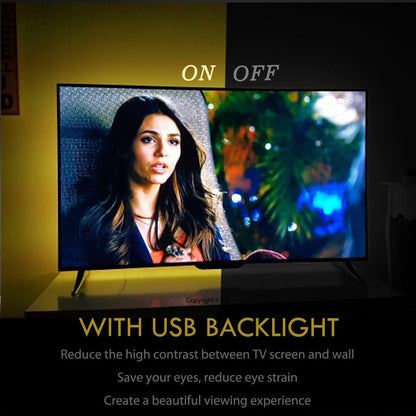 USB TV Backlight LED Strip Lights Kit for 24 to 60 inches Smart TV Sony LG Monitor, HDTV Wall Mount Stand Work Space Gaming Room Decor, LED Bias Ambient Mood Lighting