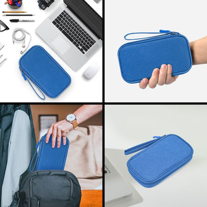 CAOODKDK Electronics Accessories Organizer Pouch Bag, Travel Universal Organizer for Cable, Charger, Phone, SD Card, Business Travel Gadget Bag