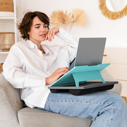 HUANUO Laptop Desk, Portable Laptop Stand Fits Up to 15.6 Inch Laptops, Adjustable with 8 Angles Lap Desks for Adults - Dual Cushion Desk for Sofa, Bed, Car or Work Table