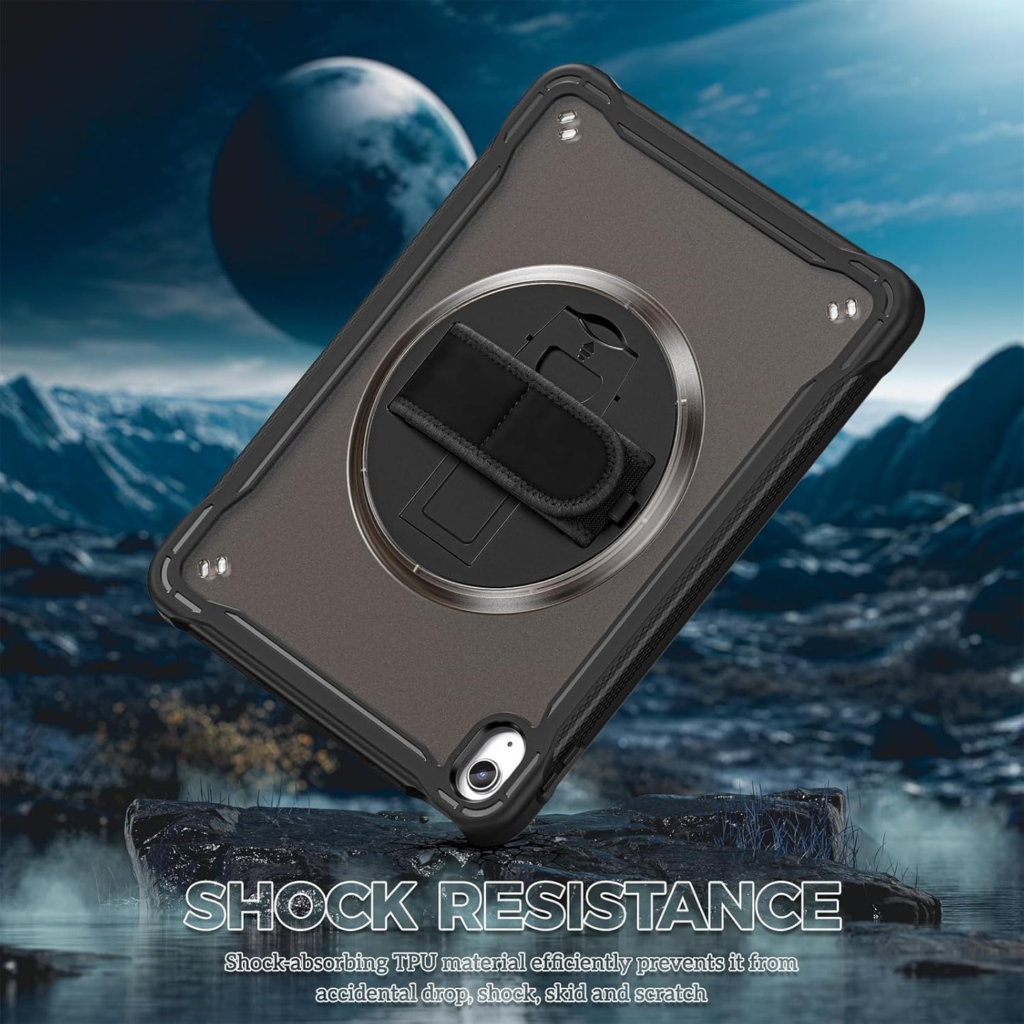 ProCase for iPad 11th Generation A16 2025/iPad 10th Generation Case 10.9 Inch 2022, Heavy Duty Shockproof Rugged Cover with Hand Strap 360 Degree Rotatable Kickstand Protective for iPad 11/10 -Black