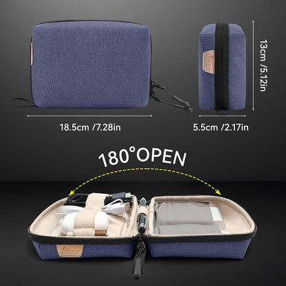 SIMTOP Small Electronics Organizer Travel Case, Portable Tech Case Pouch for Cable, Charger, Phone & Earbuds – Water-Resistant Cord Storage for Commute, Office & Business Trip – Compact Design