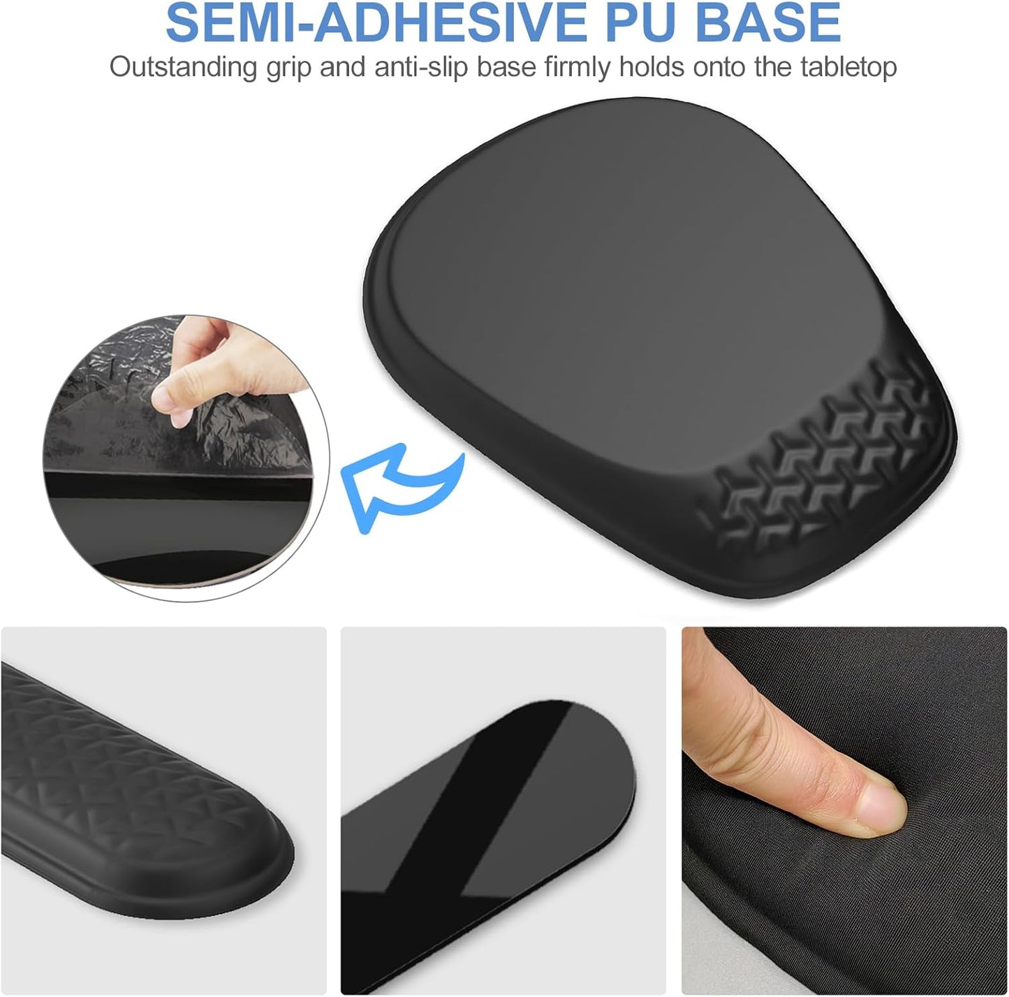 Mouse Pad with Wrist Rest, Comfortable Keyboard Wrist Rest, Memory Foam Wrist Rest for Computer Keyboard, Ergonomic Mouse Pad Set for Easy Typing & Pain Relief for Office Black