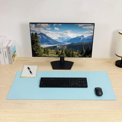 Leather Desk Pad,Wolaile 36x17 inch Large Mouse Pad,Waterproof Non-Slip Writing Desk Blotter,Computer Mat Desktop Protector for Office Home,Black