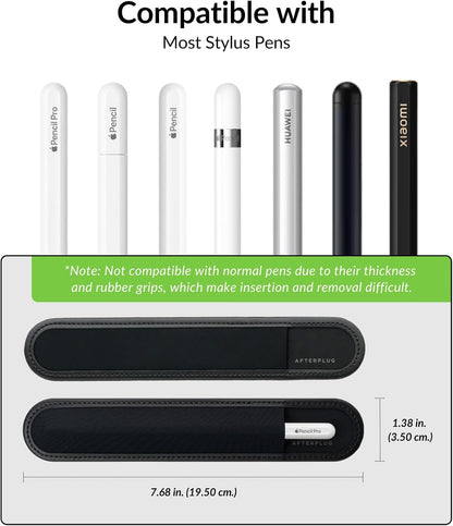 Stylus Holder for Apple Pencil 1st & 2nd, USB-C, Pro, and Slim Stylus – Rip-Resistant Elastic Sleeve, Microfiber Base, and 3M Adhesive for Attaching to iPad & Tablet Cases, Black