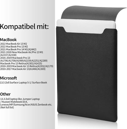 13.3-14" Laptop Sleeve, Blue, Compatible with Laptops 13.3"-14", Protects from Scratches, Water Damage, Multi-Functional Mouse Pad