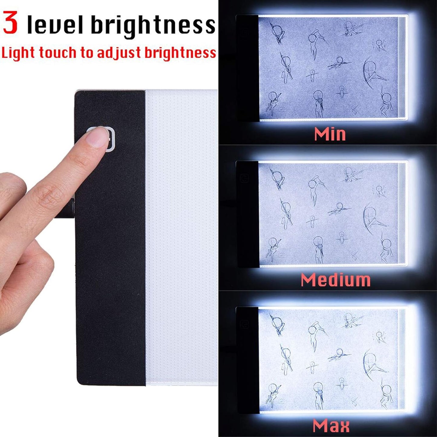 Flip Book Kit, Neeho Flipbook Kit with Light Pad for Drawing and Tracing with 300 Sheets Premium Pre-drilled Flipbook Paper, LED Lightbox for Making Animation Flipbooks with Binding Screws