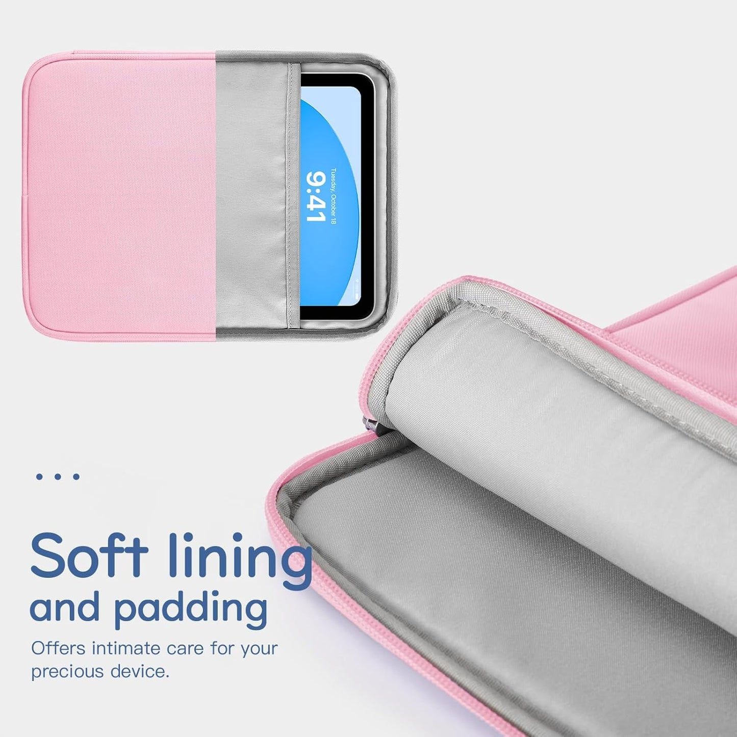 Dadanism 9-11" Tablet Sleeve Bag Carrying Case for iPad (A16) 11th Gen 11", iPad 10th Gen 10.9" Air 5/4, iPad Air M4/Pro 11", iPad 9/8/7th, Galaxy Tab A11+ Plus 11", Remarkable 2 10.3", Black