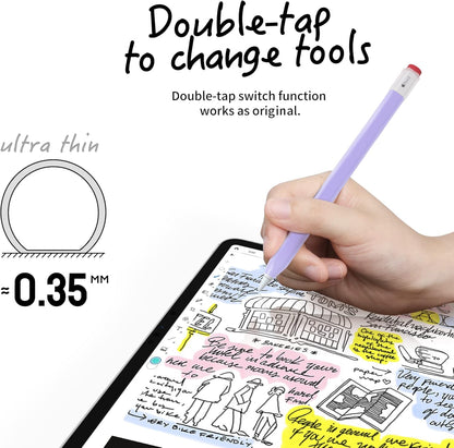ELETIUO Silicone Case Compatible with Apple Pencil 2nd Generaion&Apple Pencil Pro Cover,Protective Holder Grip Sleeve with Cap Accessories Compatible with iPad Pro 11 12.9 inch,Yellow