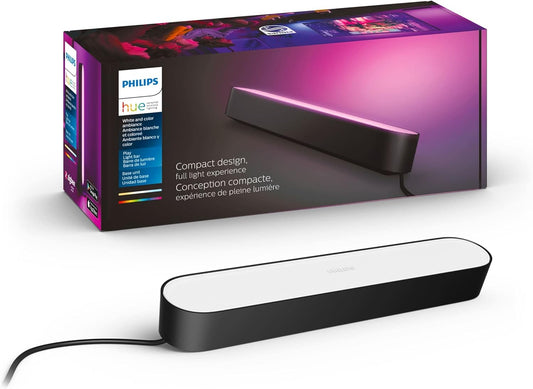Philips Hue Smart Play Light Bar Base Kit, Black, 2 Pack, White & Color Ambiance LED Color-Changing Light Requires Bridge, Control with App, Works with Alexa, Google Assistant and Apple HomeKit