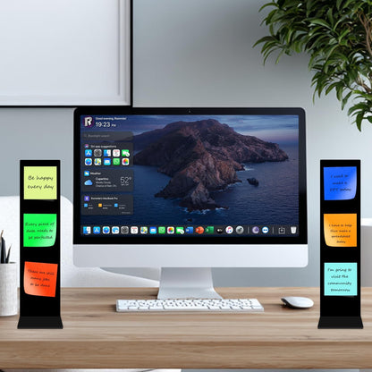 Detachable Acrylic Monitor Memo Board & Memo Message Board Holder by Computer Screen Sticky Note Stand Message Panel Reminder for Office Desk Accessories.2PCS Clear