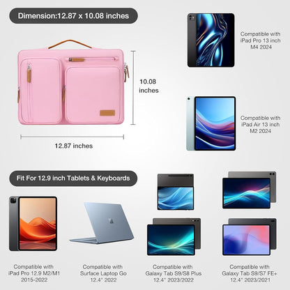 MOSISO 9-11 inch Tablet Sleeve Case for iPad A16 2025, iPad Air 11 inch M3 M2, iPad Pro 11 M4, iPad 10/9/8/7th, Galaxy Tab A9+/S9/S8/Plus 11, Side Open Carrying Bag with 4 Zipper Pockets, Black