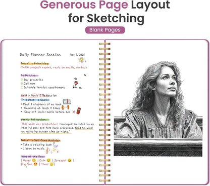 Taja Spiral Lined Notebook, 8.5"x11" Notebooks for Work, Large A4 Journal for Women & Men, College Ruled Journaling Notebook for Writing, Plastic Cover Spiral Journal, Purple