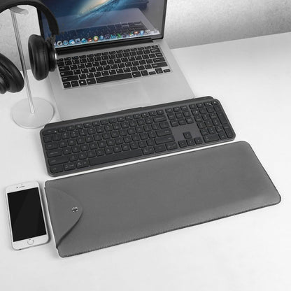 Geekria Slim Keyboard Sleeve Case, Vegan Leather Travel Portable Bag, Compatible with Apple Magic Keyboard with Numeric Keypad, Logitech MX Keys S/MX Keys / MK955(Light Gray)