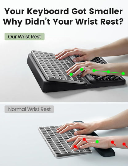 Vaydeer Wrist Rest with Keyboard Stand, Computer Wrist Support Pad, Ergonomic Keyboard Riser Holder Lifter Tray with Wrist Pad, Soft Memory Foam Desk Cushion, Palm Hand Typing for Office Home School